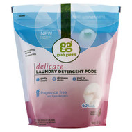 GrabGreen, Delicate Laundry Detergent Pods, Fragrance Free, 60 Loads, 1 lb 4 oz (600 g)