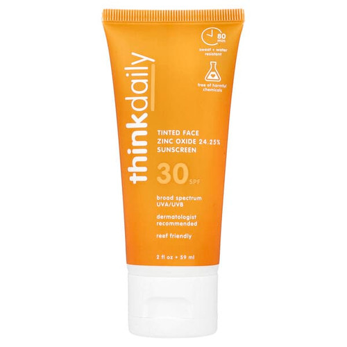 <img alt="think, Thinkdaily, Tinted Face Zinc Oxide Sunscreen, SPF 30, 2 fl oz (59 ml)" title="think, Thinkdaily, Tinted Face Zinc Oxide Sunscreen, SPF 30, 2 fl oz (59 ml),859871004200"
