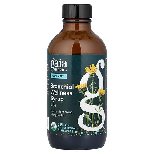 <img alt="Gaia Herbs, Kids, Bronchial Wellness Syrup, 3 fl oz (89 ml)" title="Gaia Herbs, Kids, Bronchial Wellness Syrup, 3 fl oz (89 ml),751063145039"