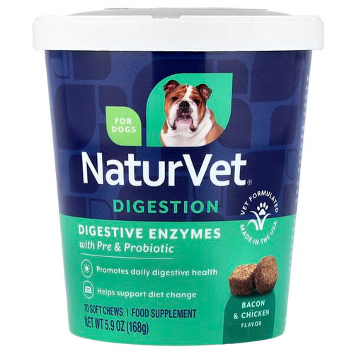 <img alt="NaturVet, Digestive Enzymes With Pre and Probiotic, For Dogs, Bacon & Chicken, 70 Soft Chews, 5.9 oz (168 g)" title="NaturVet, Digestive Enzymes With Pre and Probiotic, For Dogs, Bacon & Chicken, 70 Soft Chews, 5.9 oz (168 g),797801036993"
