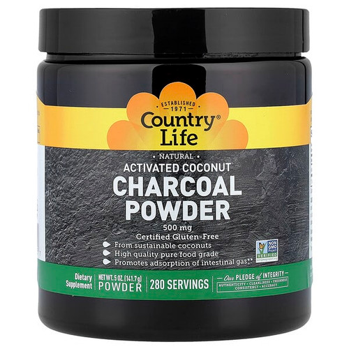 <img alt="Country Life, Activated Coconut Charcoal Powder, 500 mg, 5 oz (141.7 g)" title="Country Life, Activated Coconut Charcoal Powder, 500 mg, 5 oz (141.7 g),015794034957"