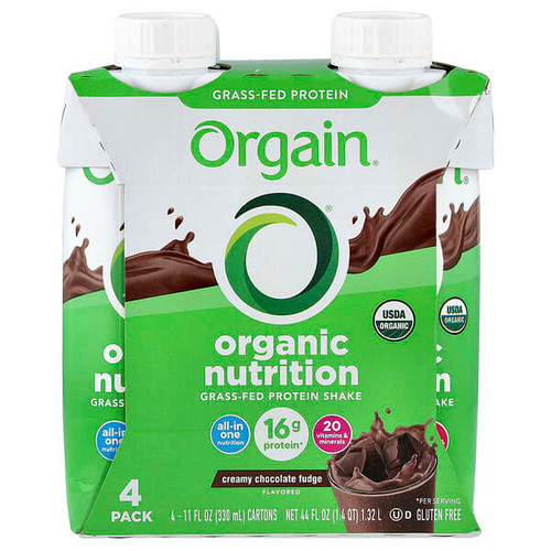 <img alt="Orgain, Organic Nutrition, Grass-Fed Protein Shake, Creamy Chocolate Fudge, 4 Pack, 11 fl oz (330 ml) Each" title="Orgain, Organic Nutrition, Grass-Fed Protein Shake, Creamy Chocolate Fudge, 4 Pack, 11 fl oz (330 ml) Each,860547000051"