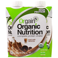 Orgain, Organic Nutrition Complete Protein Shake, Iced Cafe Mocha, 4 Pack, 11 fl oz (330 ml)