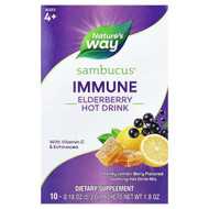 <img alt="Natures Way, Sambucus, Immune Elderberry Hot Drink, Ages 4+, Honey Lemon-Berry, 10 Packets, 0.18 oz  (5.3 g) Each" title="Natures Way, Sambucus, Immune Elderberry Hot Drink, Ages 4+, Honey Lemon-Berry, 10 Packets, 0.18 oz  (5.3 g) Each,033674120873"