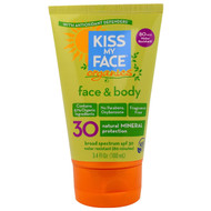 Kiss My Face, Organics, Face & Body Mineral Sunscreen, SPF 30, 3.4 fl oz (100 ml)