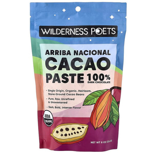 <img alt="Wilderness Poets, Organic Arriba Nacional Cacao Paste, Dark Chocolate, 8 oz (226 g)" title="Wilderness Poets, Organic Arriba Nacional Cacao Paste, Dark Chocolate, 8 oz (226 g),891617002644"