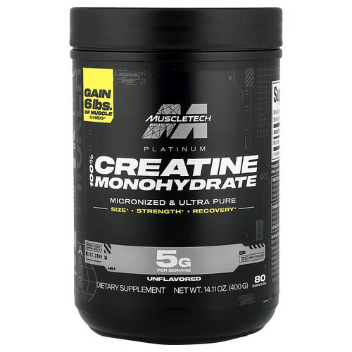<img alt="MuscleTech, Platinum 100% Creatine Monohydrate, Unflavored, 14.11 oz (400 g)" title="MuscleTech, Platinum 100% Creatine Monohydrate, Unflavored, 14.11 oz (400 g),631656705737"