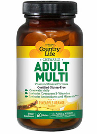 Country Life, Adult Multi, Chewable, Pineapple-Orange Flavor, 60 Wafers