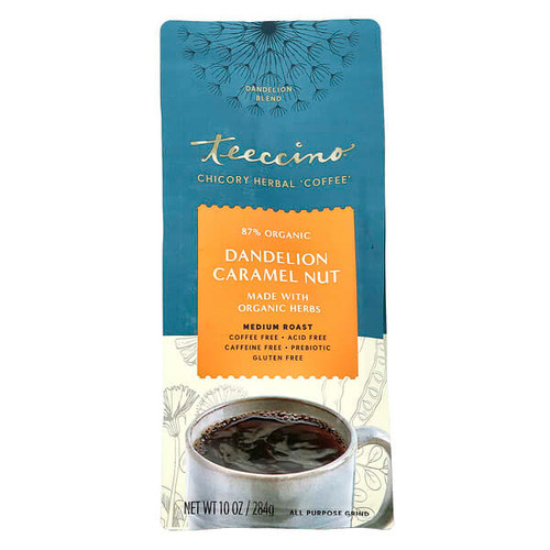 <img alt="Teeccino, Chicory Herbal Coffee, Dandelion Caramel Nut, Medium Roast, Caffeine Free, 10 oz (284 g)" title="Teeccino, Chicory Herbal Coffee, Dandelion Caramel Nut, Medium Roast, Caffeine Free, 10 oz (284 g),795239832200"