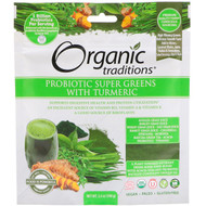 Organic Traditions, Probiotic Super Greens with Turmeric, 3.5 oz (100 g)