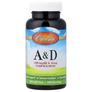 <img alt="Carlson, Vitamins A & D, 300 Soft Gels" title="Carlson, Vitamins A & D, 300 Soft Gels,088395012136"