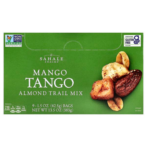 <img alt="Sahale Snacks, Almond Trail Mix, Mango Tango, 9 Packs, 1.5 oz (42.5 g) Each" title="Sahale Snacks, Almond Trail Mix, Mango Tango, 9 Packs, 1.5 oz (42.5 g) Each,848996000372"