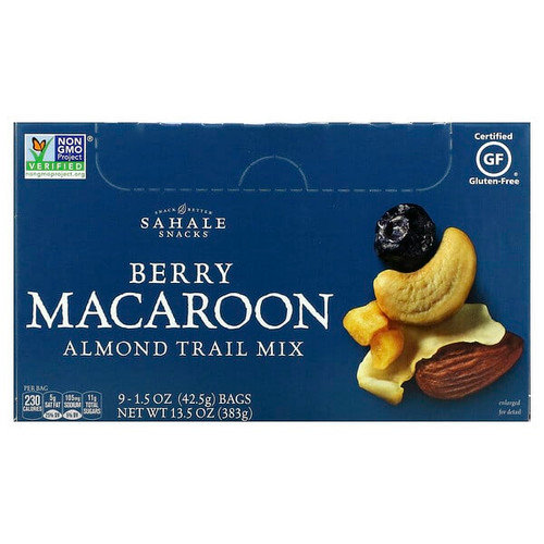 <img alt="Sahale Snacks, Almond Trail Mix, Berry Macaroon, 9 Packs, 1.5 oz (42.5 g) Each" title="Sahale Snacks, Almond Trail Mix, Berry Macaroon, 9 Packs, 1.5 oz (42.5 g) Each,848996000136"