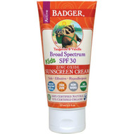Badger Company, Active Kids, Natural Mineral Sunscreen Cream, SPF 30 PA+++, Tangerine & Vanilla, 2.9 fl oz (87 ml)