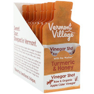 Vermont Village, Organic, Apple Cider Vinegar Shot, Tumeric & Honey, 12 Pouches, 1 oz (28 g) Each
