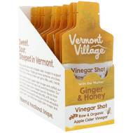 Vermont Village, Organic, Apple Cider Vinegar Shot, Ginger & Honey, 12 Pouches, 1 oz (28 g) Each