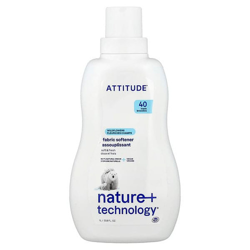 <img alt="ATTITUDE, Nature + Technology, Fabric Softener, Wildflowers, 40 Loads, 33.8 fl oz (1 L)" title="ATTITUDE, Nature + Technology, Fabric Softener, Wildflowers, 40 Loads, 33.8 fl oz (1 L),626232121445"