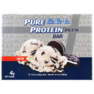 Pure Protein, Plus Bar, Cookies & Cream, 6 Bars, 2.11 oz (60 g) Each