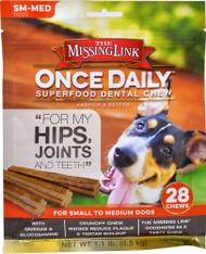The Missing Link Once Daily Superfood Dental Chew Hips & Joints SM-MED Dogs - 28 Chews