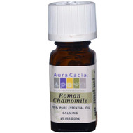 Aura Cacia, 100% Pure Essential Oil, Roman Chamomile, .125 fl oz (3.7 ml)