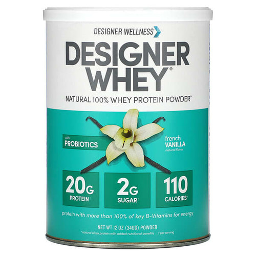 <img alt="Designer Wellness, Designer Whey, Natural 100% Whey Protein Powder, French Vanilla, 12 oz (340 g)" title="Designer Wellness, Designer Whey, Natural 100% Whey Protein Powder, French Vanilla, 12 oz (340 g),844334001322"