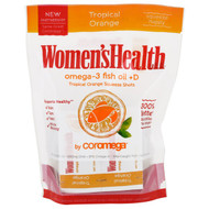 Coromega, Womens Health, Omega-3 Fish Oil + D, Tropical Orange, 30 Packets, 2.5 g Each