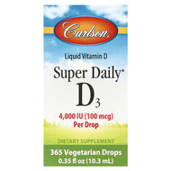 <img alt="Carlson, Super Daily D3, 100 mcg (4,000 IU), 0.35 fl oz (10.3 ml)" title="Carlson, Super Daily D3, 100 mcg (4,000 IU), 0.35 fl oz (10.3 ml),088395012907"