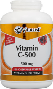 Vitaco Vitamin C-500 Natural Fruit Chewables Natural Blueberry Raspberry and Boysenberry -- 500 mg - 180 Chewable Wafers