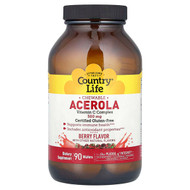 <img alt="Country Life, Chewable Acerola, Vitamin C Complex, Berry, 500 mg, 90 Wafers" title="Country Life, Chewable Acerola, Vitamin C Complex, Berry, 500 mg, 90 Wafers,015794072102"