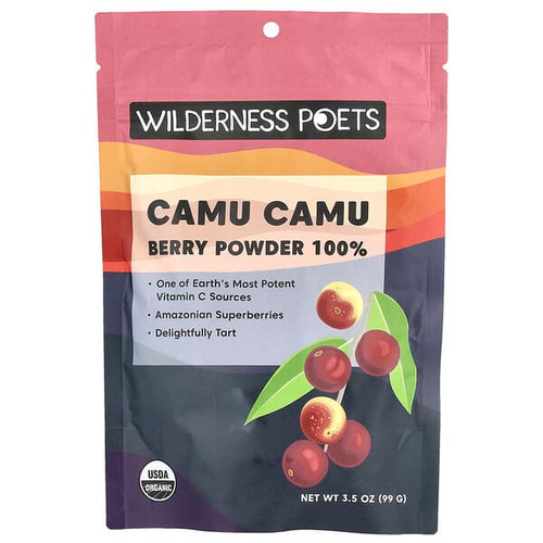<img alt="Wilderness Poets, Organic Camu Camu Berry Powder, 3.5 oz (99 g)" title="Wilderness Poets, Organic Camu Camu Berry Powder, 3.5 oz (99 g),855434006254"