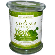 Aroma Naturals, 100% Natural Soy Essential Oil Candle, Vitality, Peppermint & Eucalyptus, 8.8 oz (260 g)