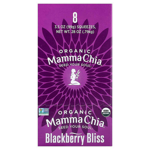 <img alt="Mamma Chia, Organic Chia Squeeze, Vitality Snack, Blackberry Bliss, 8 Squeezes, 3.5 oz (99 g) Each" title="Mamma Chia, Organic Chia Squeeze, Vitality Snack, Blackberry Bliss, 8 Squeezes, 3.5 oz (99 g) Each,856516002164"