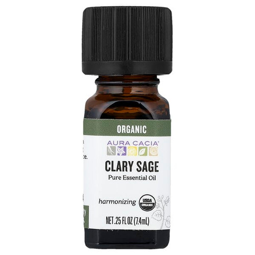 <img alt="Aura Cacia, Pure Essential Oil, Organic Clary Sage, 0.25 fl oz (7.4 ml)" title="Aura Cacia, Pure Essential Oil, Organic Clary Sage, 0.25 fl oz (7.4 ml),051381908119"