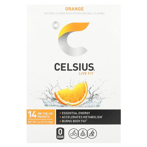 <img alt="Celsius, Live Fit, Orange, 14 On-The-Go Packets, 0.19 oz (5.25 g) Each" title="Celsius, Live Fit, Orange, 14 On-The-Go Packets, 0.19 oz (5.25 g) Each,889392088021"