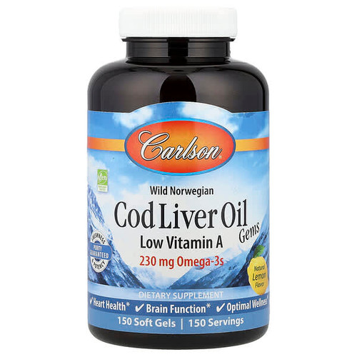 <img alt="Carlson, Wild Norwegian, Cod Liver Oil Gems, Low Vitamin A, Natural Lemon, 150 Soft Gels" title="Carlson, Wild Norwegian, Cod Liver Oil Gems, Low Vitamin A, Natural Lemon, 150 Soft Gels,088395013911"