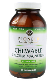 Pioneer Nutritional Formulas, Chewable Calcium Magnesium, Dark Chocolate with Organic Cocoa, 90 Chewables