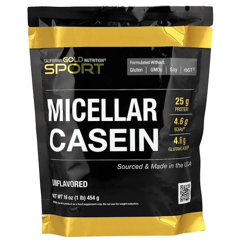 <img alt="California Gold Nutrition, Sport, Micellar Casein, Unflavored, Slow Absorption, 16 oz (454 g)" title="California Gold Nutrition, Sport, Micellar Casein, Unflavored, Slow Absorption, 16 oz (454 g),898220010615"