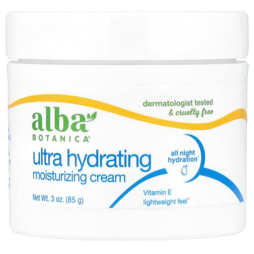 <img alt="Alba Botanica, Ultra Hydrating Moisturizing Cream, Fragrance Free, 3 oz (85 g)" title="Alba Botanica, Ultra Hydrating Moisturizing Cream, Fragrance Free, 3 oz (85 g),724742008147"