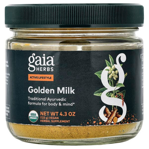 <img alt="Gaia Herbs, Golden Milk, 4.3 oz (123 g)" title="Gaia Herbs, Golden Milk, 4.3 oz (123 g),751063149273"