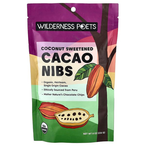 <img alt="Wilderness Poets, Organic Coconut Sweetened Cacao Nibs, 8 oz (226 g)" title="Wilderness Poets, Organic Coconut Sweetened Cacao Nibs, 8 oz (226 g),891617002392"