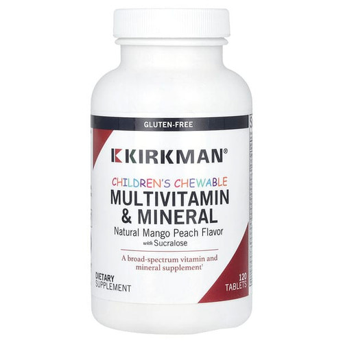 <img alt="Kirkman Labs, Childrens Chewable Multivitamin & Mineral, Natural Mango Peach, 120 Tablets" title="Kirkman Labs, Childrens Chewable Multivitamin & Mineral, Natural Mango Peach, 120 Tablets,812325020959"