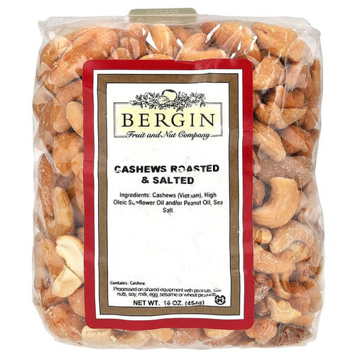 <img alt="Bergin Fruit and Nut Company, Cashews, Roasted & Salted, 16 oz (454 g)" title="Bergin Fruit and Nut Company, Cashews, Roasted & Salted, 16 oz (454 g),020526002357"