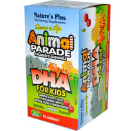 Natures Plus, Source of Life, DHA for Kids, Animal Parade, Childrens Chewable, Natural Cherry Flavor, 90 Animal-Shaped Tablets