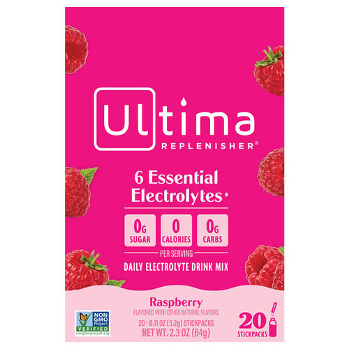<img alt="Ultima Replenisher, Electrolyte Mix, Raspberry, 20 Packets, 0.11 oz (3.2 g) Each" title="Ultima Replenisher, Electrolyte Mix, Raspberry, 20 Packets, 0.11 oz (3.2 g) Each,853218000313"