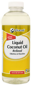 Vitaco Liquid Coconut Oil (MCT Oil with Lauric Acid) Refined Odorless & Flavorless - Gluten Free and Non-GMO -- 16 fl oz (473 mL)