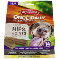 The Missing Link, Once Daily, Superfood Dental Chew, Hips, Joints, Teeth, For Large To Extra Large Dogs, 14 Chews, 1.1 lb (0.5