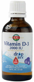 Kal Vitamin D3 Dropins Natural Blueberry -- 1.8 fl oz