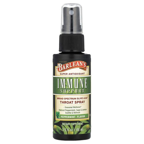 <img alt="Barleans, Immune Support, Broad Spectrum Olive Leaf Throat Spray, Peppermint, 1.5 fl oz (45 ml)" title="Barleans, Immune Support, Broad Spectrum Olive Leaf Throat Spray, Peppermint, 1.5 fl oz (45 ml),705875700023"
