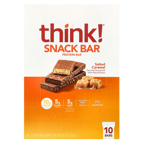 <img alt="Think , Snack Protein Bar, Salted Caramel, 10 Bars, 1.41 oz (40 g) Each" title="Think , Snack Protein Bar, Salted Caramel, 10 Bars, 1.41 oz (40 g) Each,753656710976"