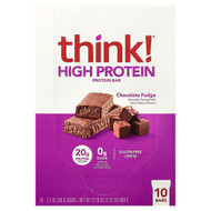 <img alt="Think , High Protein Bars, Chocolate Fudge, 10 Bars, 2.1 oz (60 g) Each" title="Think , High Protein Bars, Chocolate Fudge, 10 Bars, 2.1 oz (60 g) Each,753656701417"